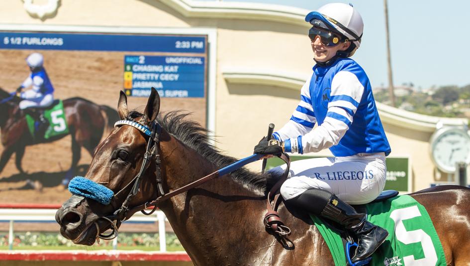 Roxane Liegeois, Chasing Kat, Dubai, France, Southern California, Del Mar, horse racing, America's Best Racing, ABR